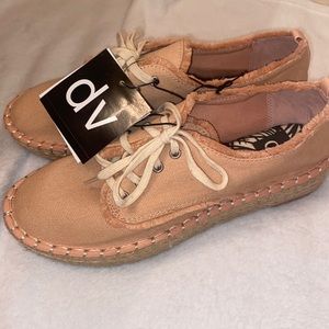 DV roxie blush pink espadrille lace up canvas platform sneakers Size 7.5